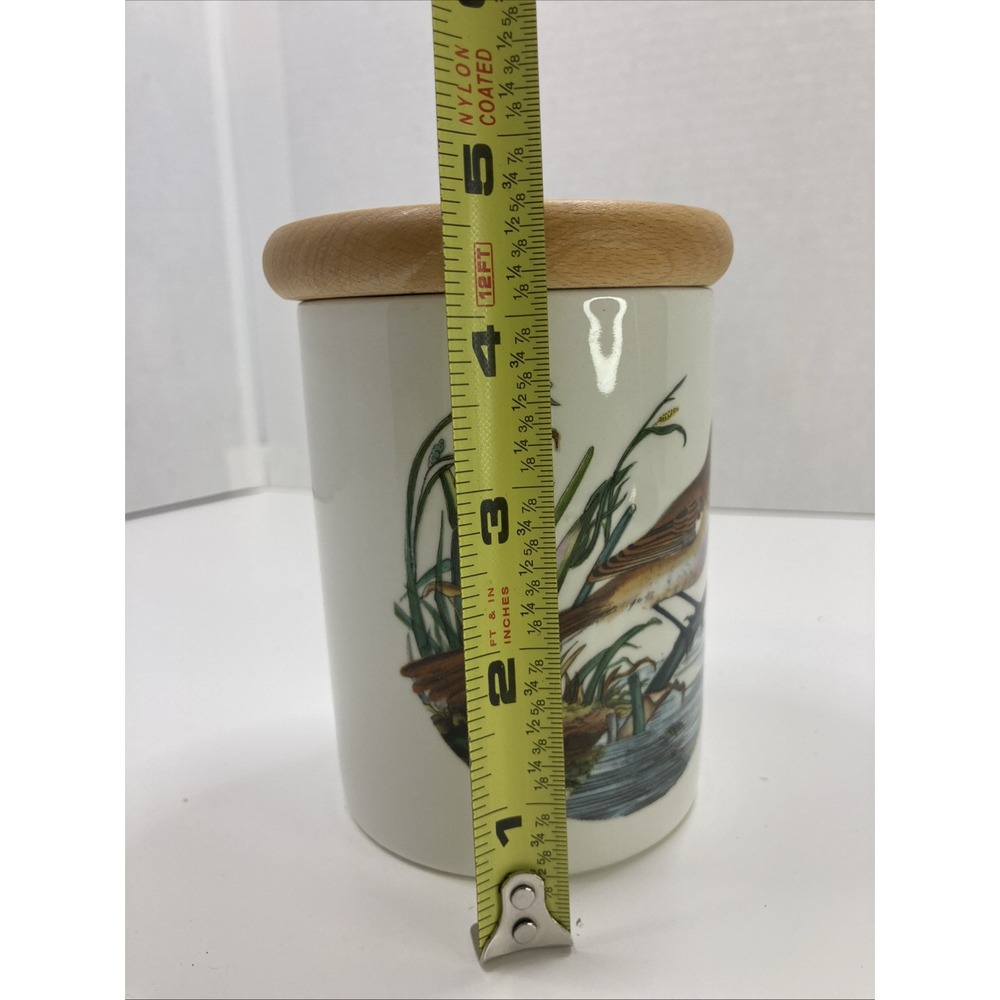 Vtg Rare Portmeirion Birds of Britain Bearded Tit 4.5" Jar with Lid Canister - Picture 10 of 11